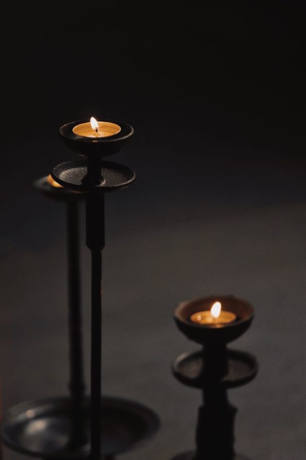Forged candle holders, a tall and a short one